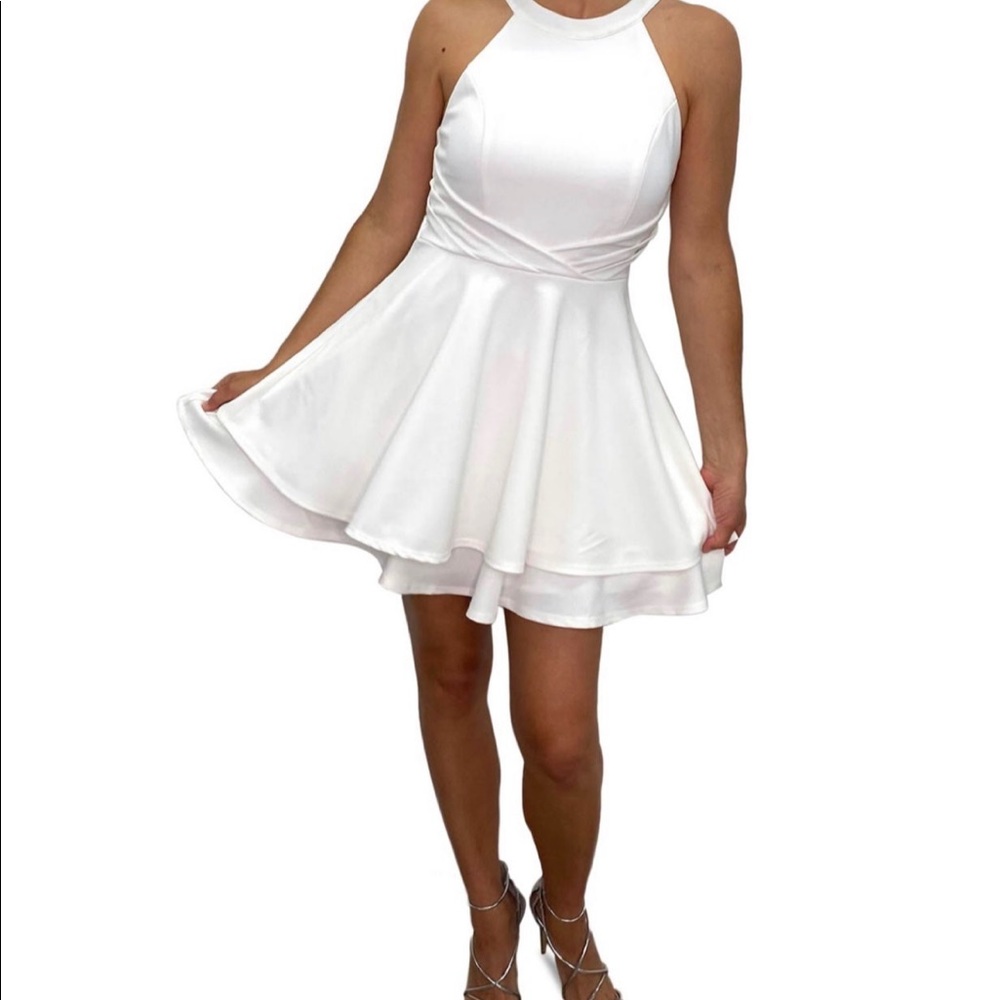 White halter dress